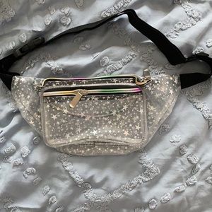 BRAND NEW Clear Fanny pack with stars and adjustable strap and buckle